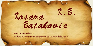 Kosara Bataković vizit kartica